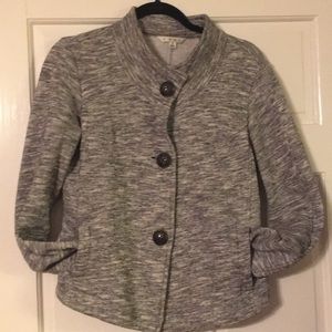 Soft cotton knit jacket with buttons and pockets